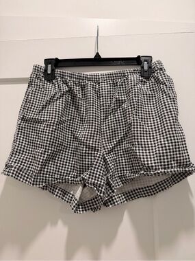 a new day Black & White Gingham High-Waist Shorts